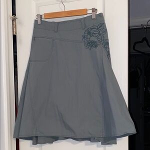 Asymmetrical Skirt with Floral Embroidery